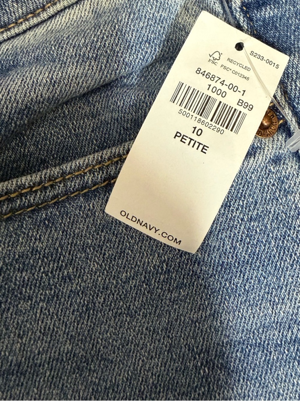Old Navy High-Waisted OG Loose Jeans Size 10 Petite NWT - Picture 7 of 7